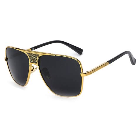 designer gold sunglasses for men.